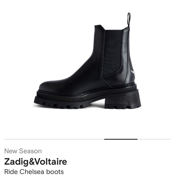 NWT Zadig and & Voltaire Ride Leather Chelsea platform Boots silver wings charm - Picture 6 of 16